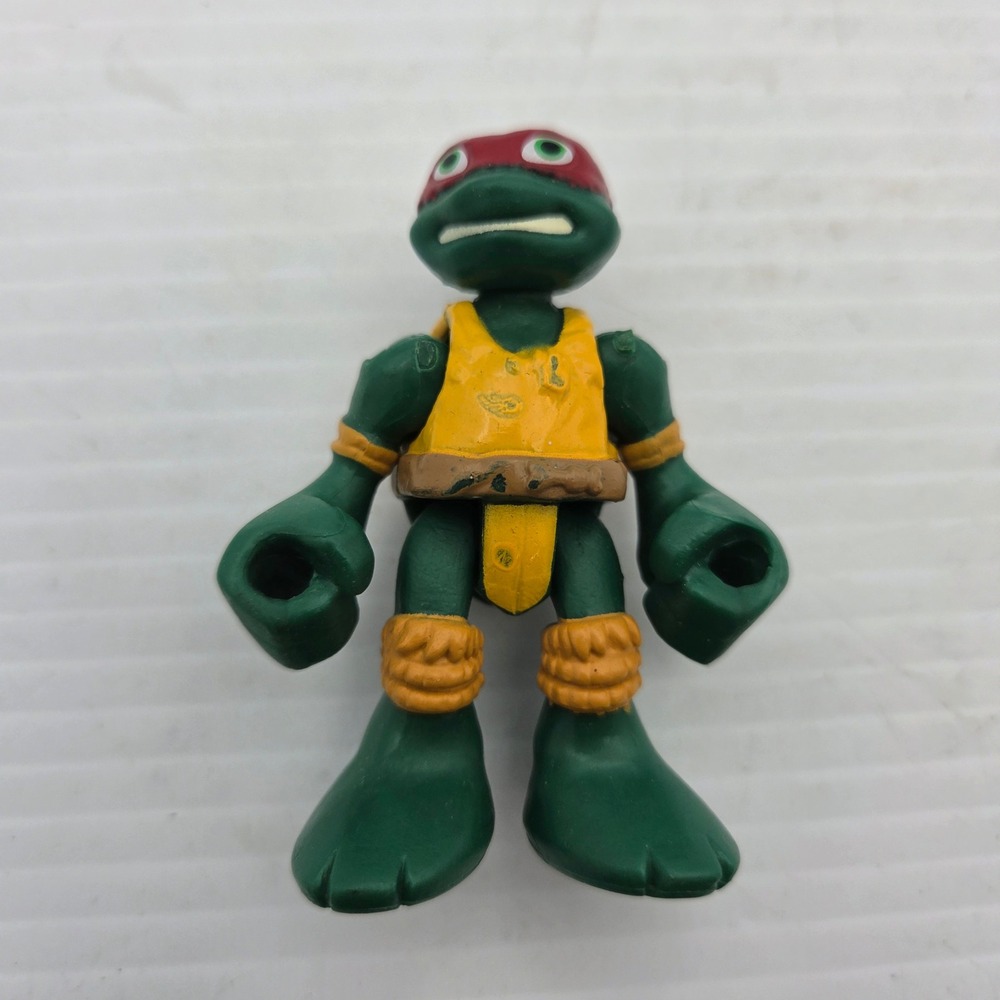 TMNT Raphael Half Shell Heroes Mini Figure Red Mask Playmates Toys Green